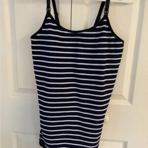 Striped Navy and White Women's Top XL